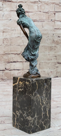 Vintage Bronze Bookend Art Deco Sculpture Marble Milo