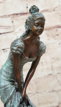 Vintage Bronze Bookend Art Deco Sculpture Marble Milo