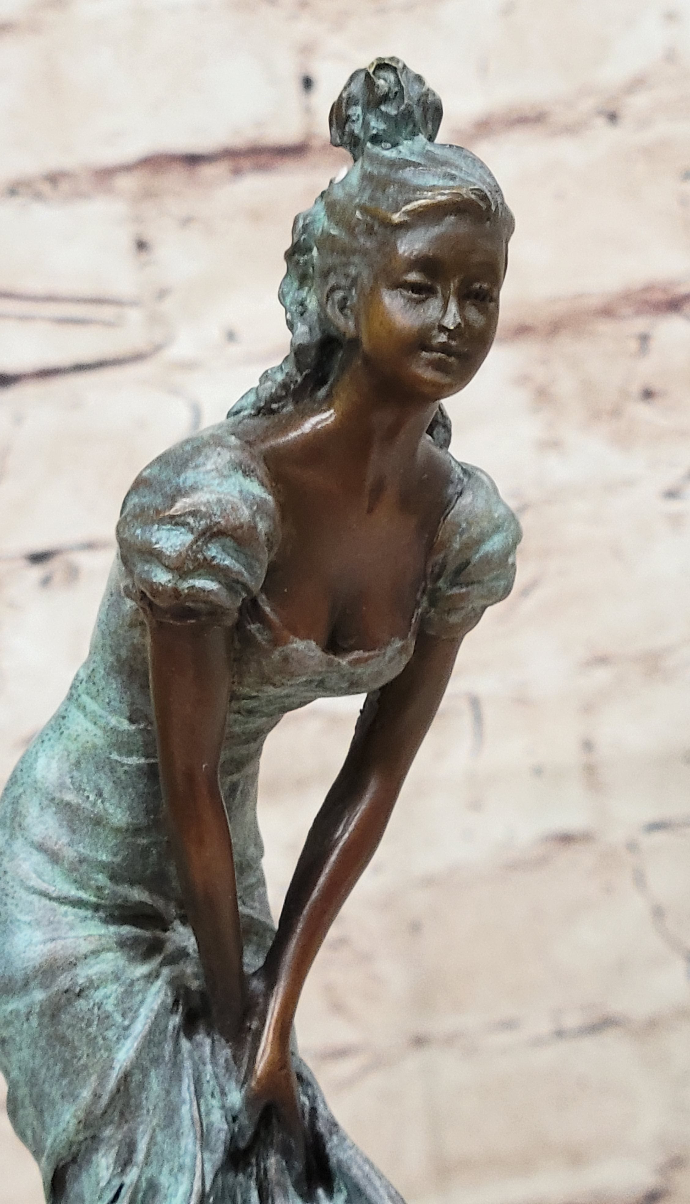Vintage Bronze Bookend Art Deco Sculpture Marble Milo