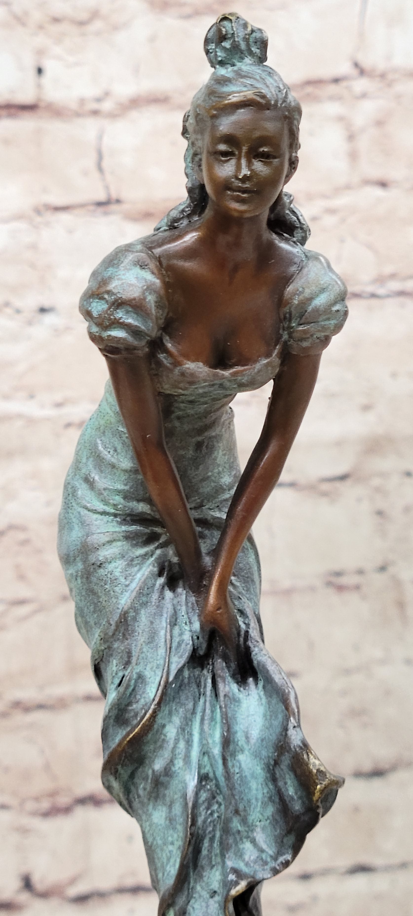 Vintage Bronze Bookend Art Deco Sculpture Marble Milo