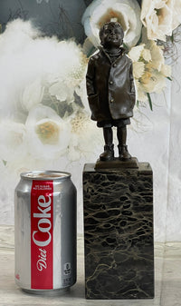 Boy in Rain Genuine Bronze Sculpture Bookend