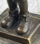 Boy in Rain Genuine Bronze Sculpture Bookend