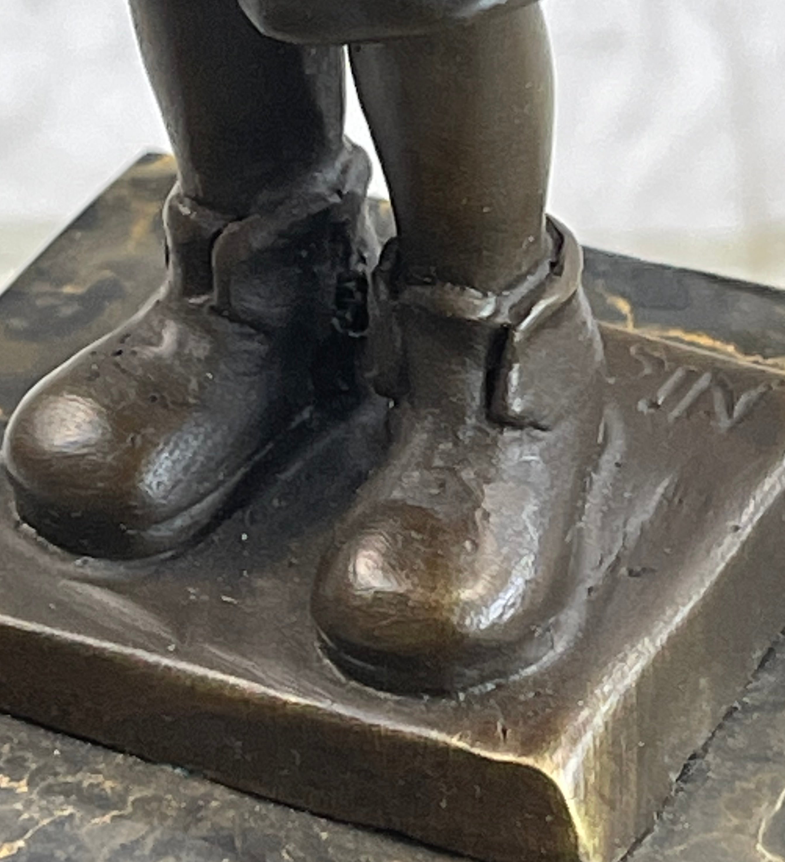 Boy in Rain Genuine Bronze Sculpture Bookend