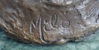 Signed Moreau Bronze Sculpture Young Girl Nude Art Deco Nouveau