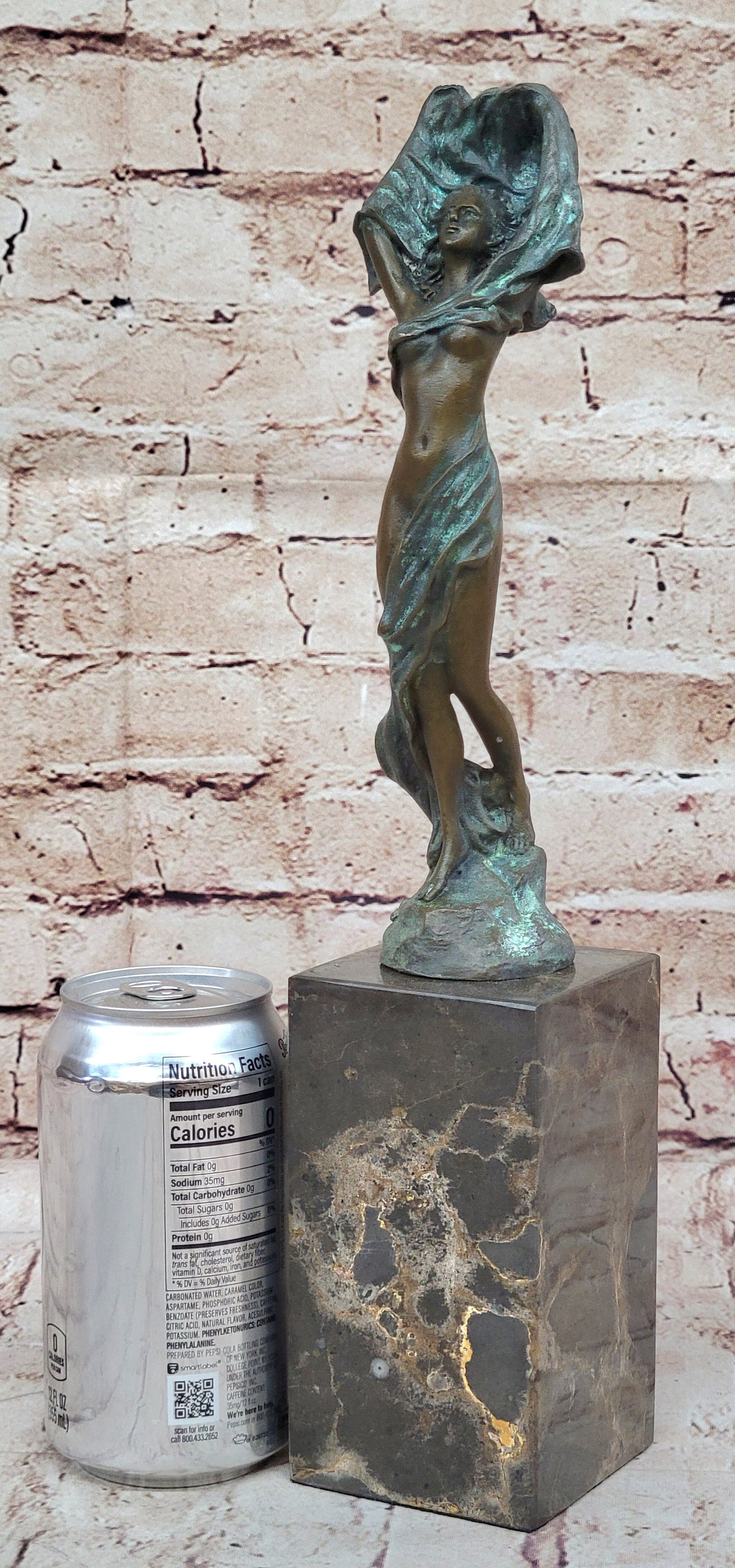 Semi Nude Figure of Girl Removing Her Shirt - Bronze Figure Sculpture J. Erte Art Deco
