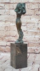 Semi Nude Figure of Girl Removing Her Shirt - Bronze Figure Sculpture J. Erte Art Deco