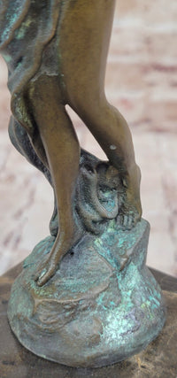 Semi Nude Figure of Girl Removing Her Shirt - Bronze Figure Sculpture J. Erte Art Deco
