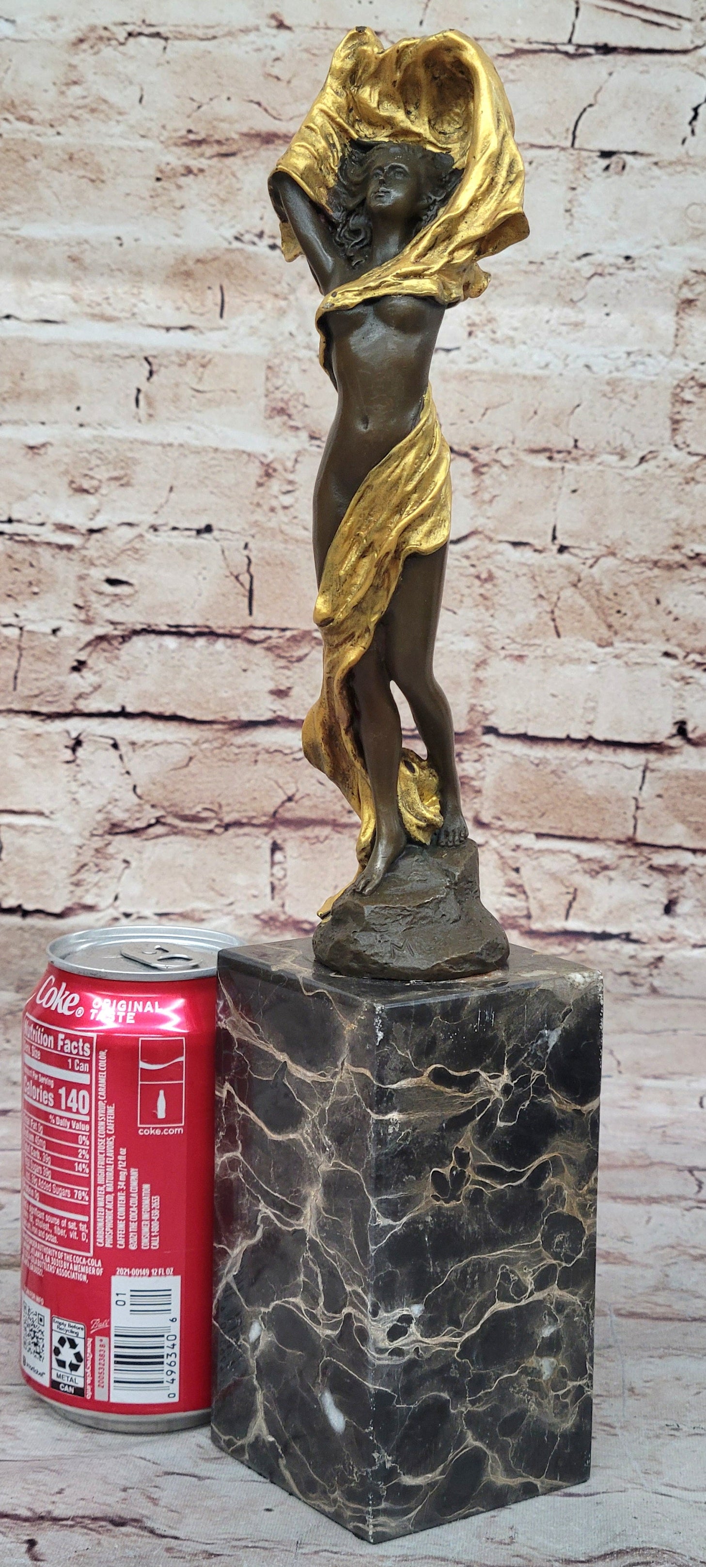 Sexy Girl with Loose Clothing Over Her Head - Bronze Sculpture by Milo