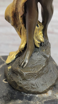 Sexy Girl with Loose Clothing Over Her Head - Bronze Sculpture by Milo