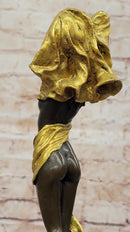 Sexy Girl with Loose Clothing Over Her Head - Bronze Sculpture by Milo