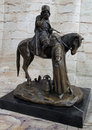 Arabian Man on Horseback Bronze Sculpture by Dubucand