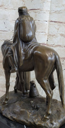 Arabian Man on Horseback Bronze Sculpture by Dubucand