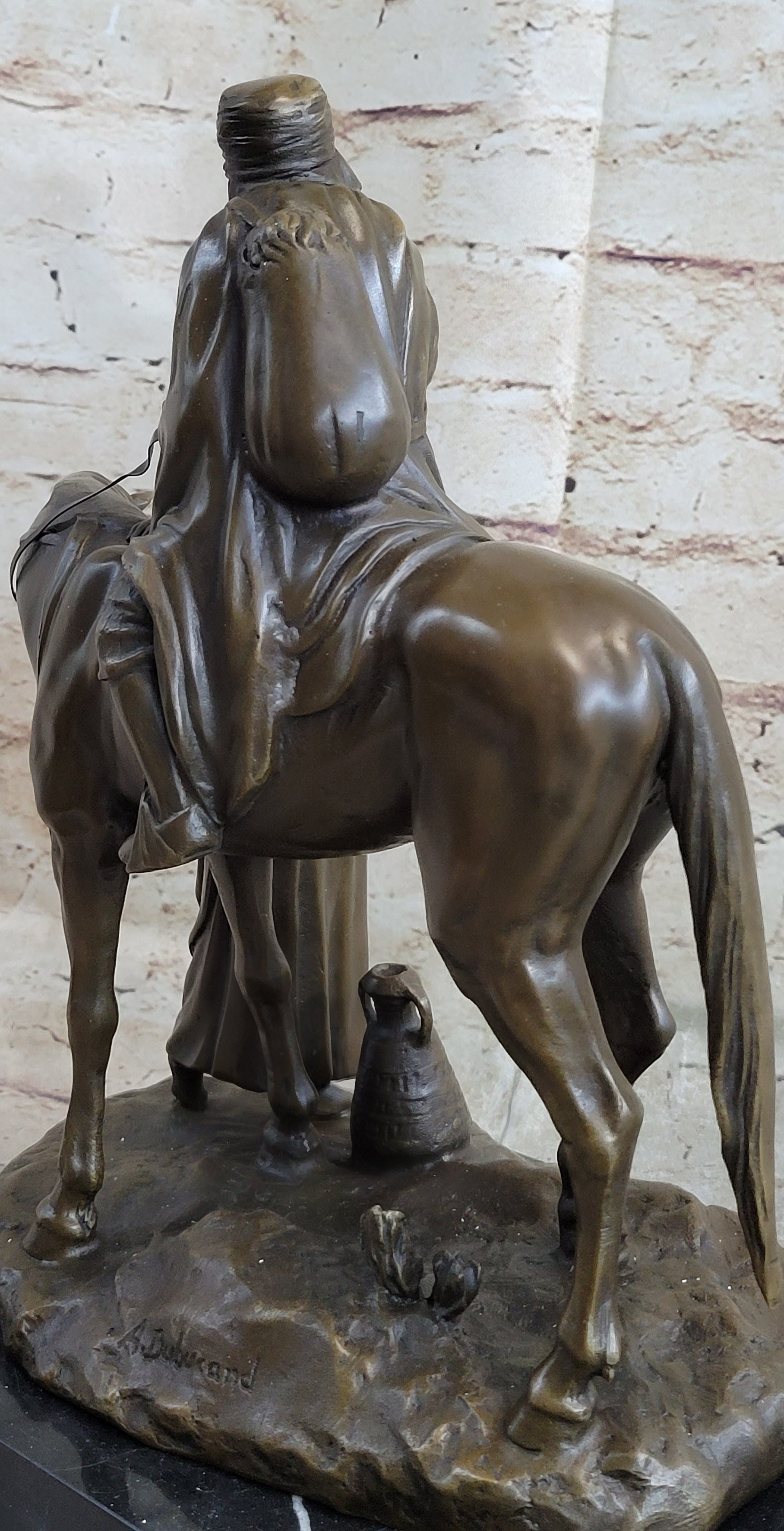 Arabian Man on Horseback Bronze Sculpture by Dubucand