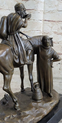 Arabian Man on Horseback Bronze Sculpture by Dubucand