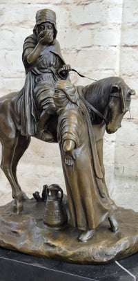 Arabian Man on Horseback Bronze Sculpture by Dubucand