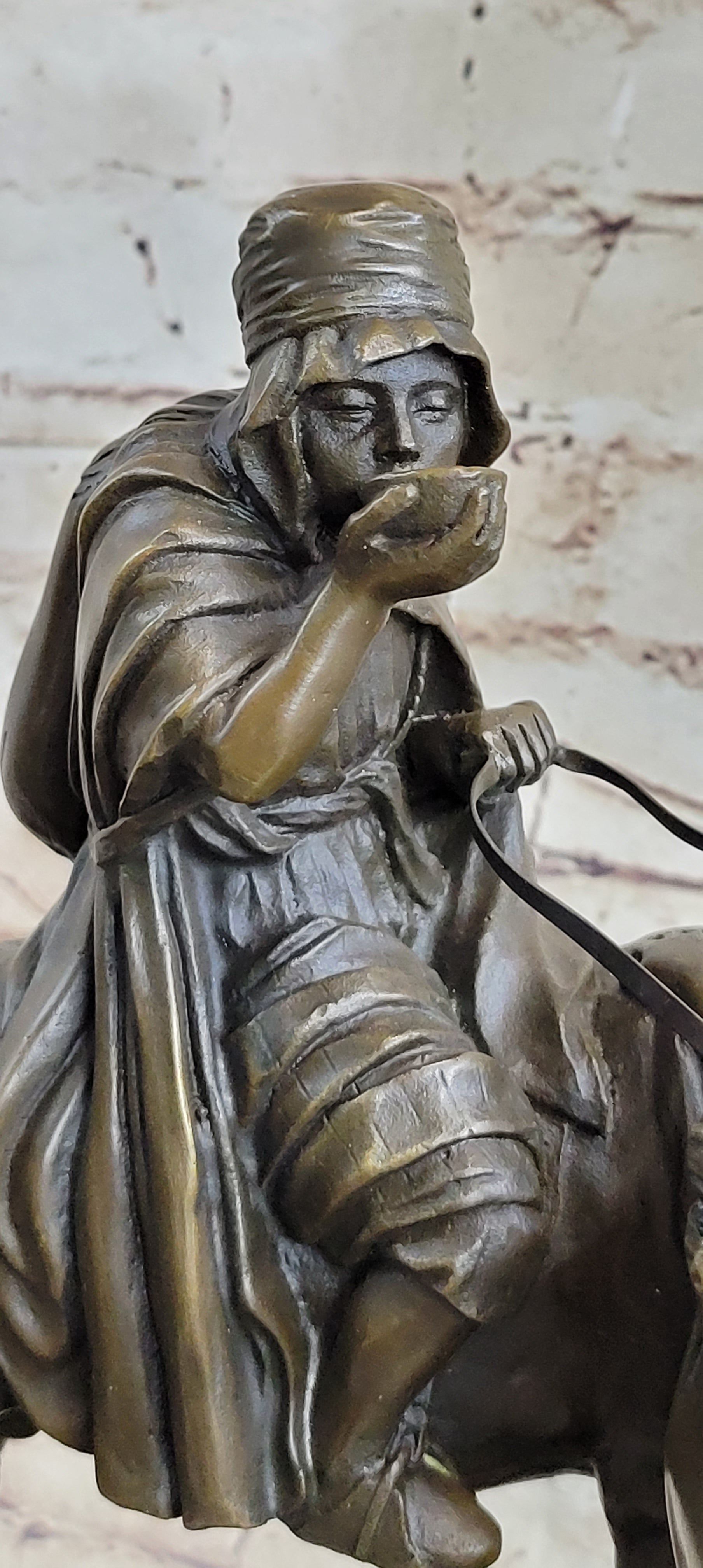Arabian Man on Horseback Bronze Sculpture by Dubucand