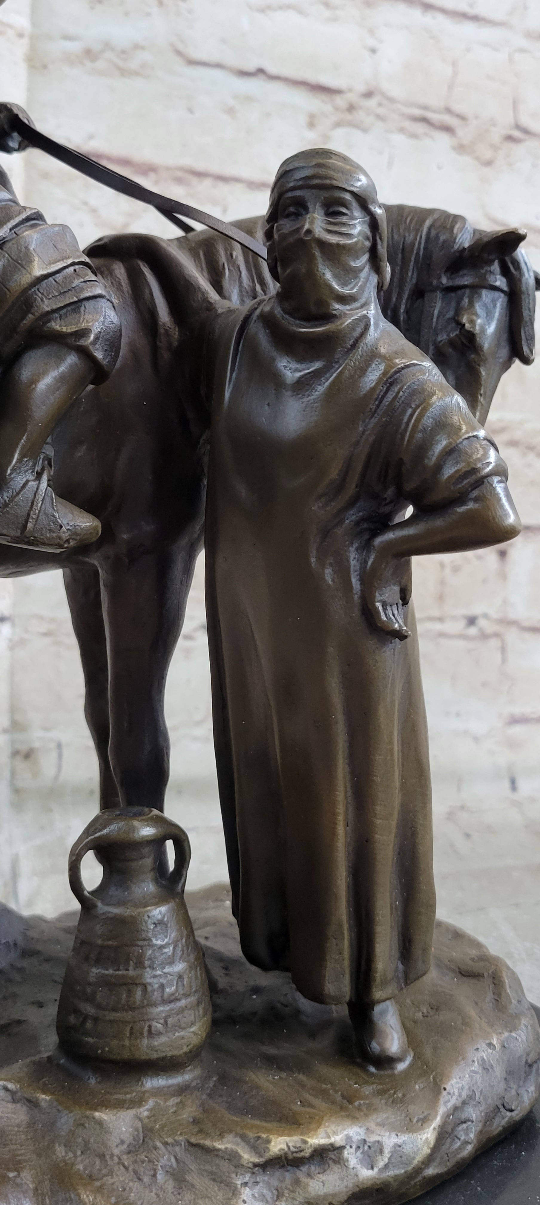 Arabian Man on Horseback Bronze Sculpture by Dubucand