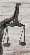 Lady Justice Bronze Sculpture with Scales, Sword, Snake