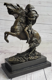 Napoleon Crossing the Alps Bronze Metal Replica on Marble Base