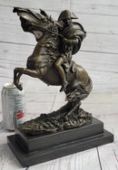 Napoleon Crossing the Alps Bronze Metal Replica on Marble Base