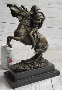 Napoleon Crossing the Alps Bronze Metal Replica on Marble Base