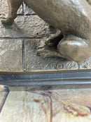 Art Deco Bronze Sculpture of Egyptian Queen Princess Semi Nude Figure w/ Panther