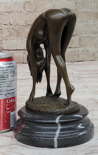 Art Deco Sculpture Sexy Naked Woman Erotic Nude Girl Bronze Sale