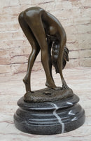 Art Deco Sculpture Sexy Naked Woman Erotic Nude Girl Bronze Sale