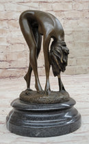 Art Deco Sculpture Sexy Naked Woman Erotic Nude Girl Bronze Sale