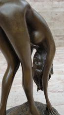 Art Deco Sculpture Sexy Naked Woman Erotic Nude Girl Bronze Sale