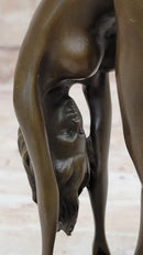 Art Deco Sculpture Sexy Naked Woman Erotic Nude Girl Bronze Sale
