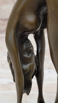 Art Deco Sculpture Sexy Naked Woman Erotic Nude Girl Bronze Sale