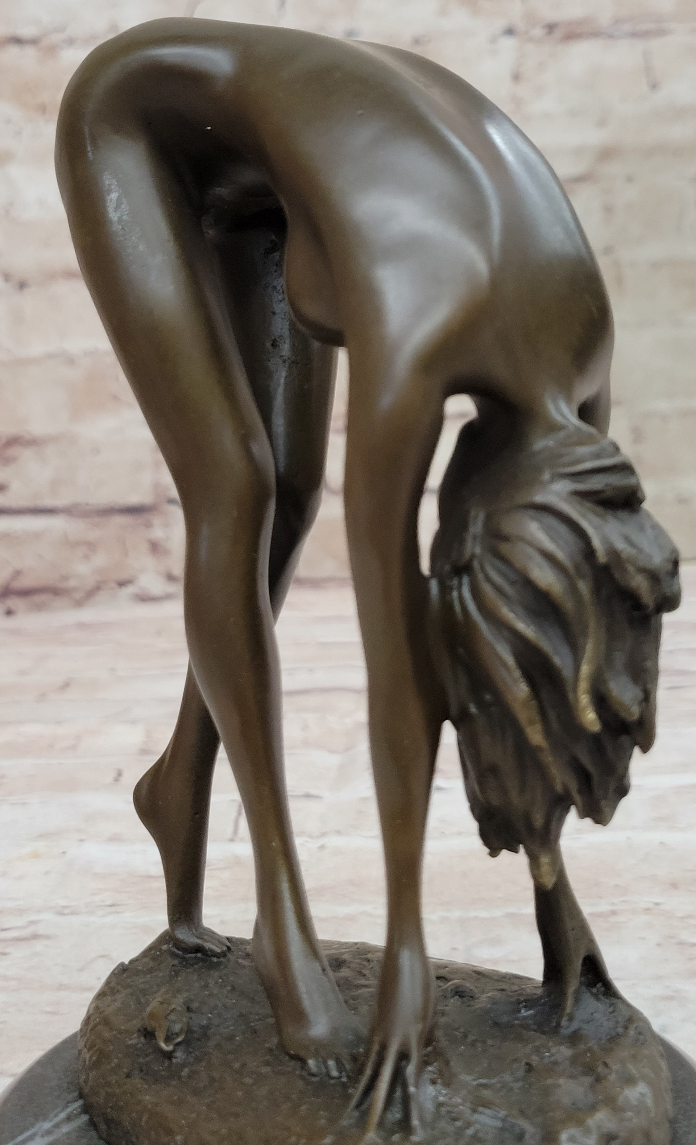 Art Deco Sculpture Sexy Naked Woman Erotic Nude Girl Bronze Sale