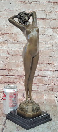 Hand Made Bronze Sculpture of an Awakening Female Nude 'Le Reveil' Signed Phillipe