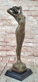 Hand Made Bronze Sculpture of an Awakening Female Nude 'Le Reveil' Signed Phillipe