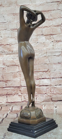 Hand Made Bronze Sculpture of an Awakening Female Nude 'Le Reveil' Signed Phillipe