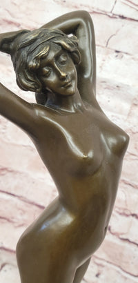 Hand Made Bronze Sculpture of an Awakening Female Nude 'Le Reveil' Signed Phillipe