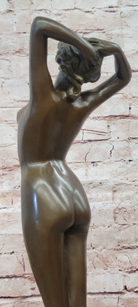 Hand Made Bronze Sculpture of an Awakening Female Nude 'Le Reveil' Signed Phillipe
