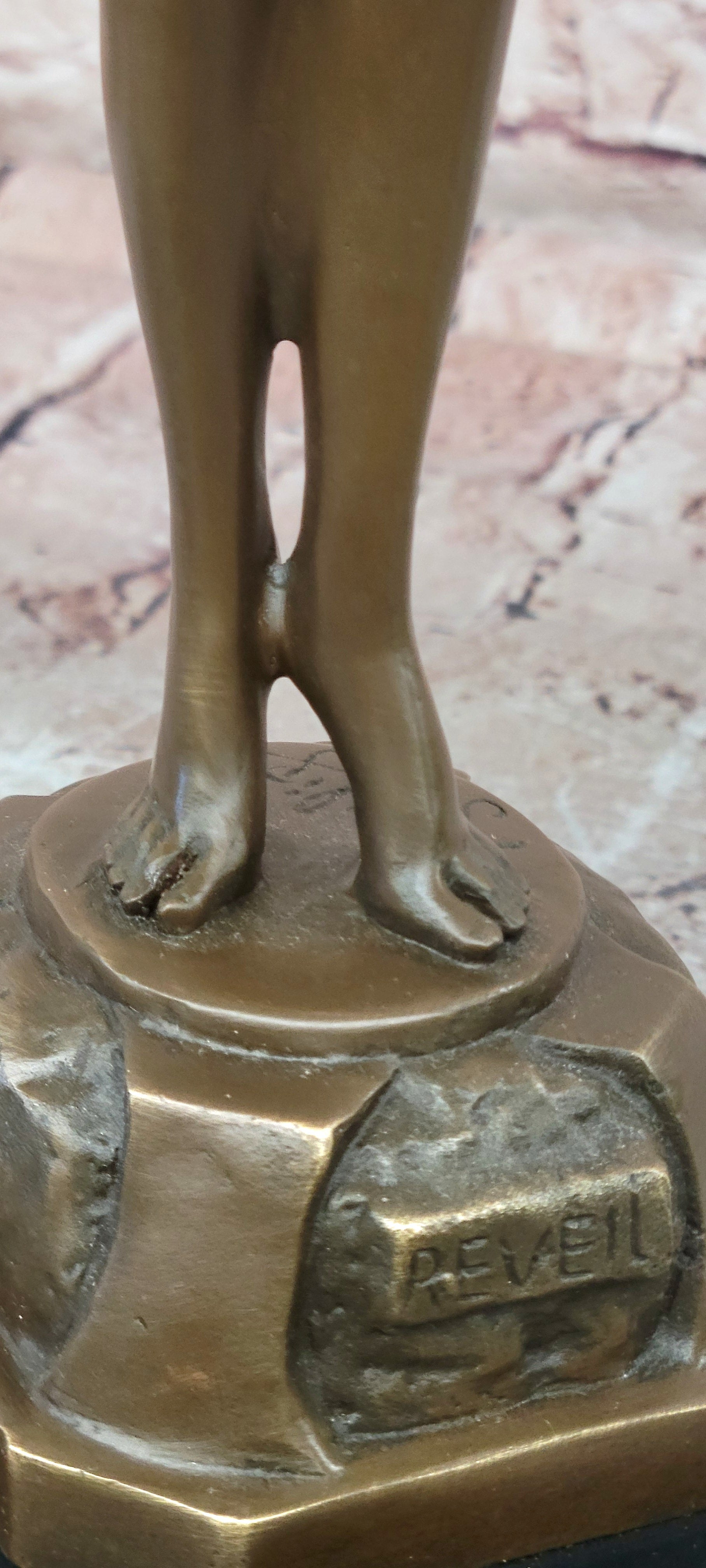 Hand Made Bronze Sculpture of an Awakening Female Nude 'Le Reveil' Signed Phillipe