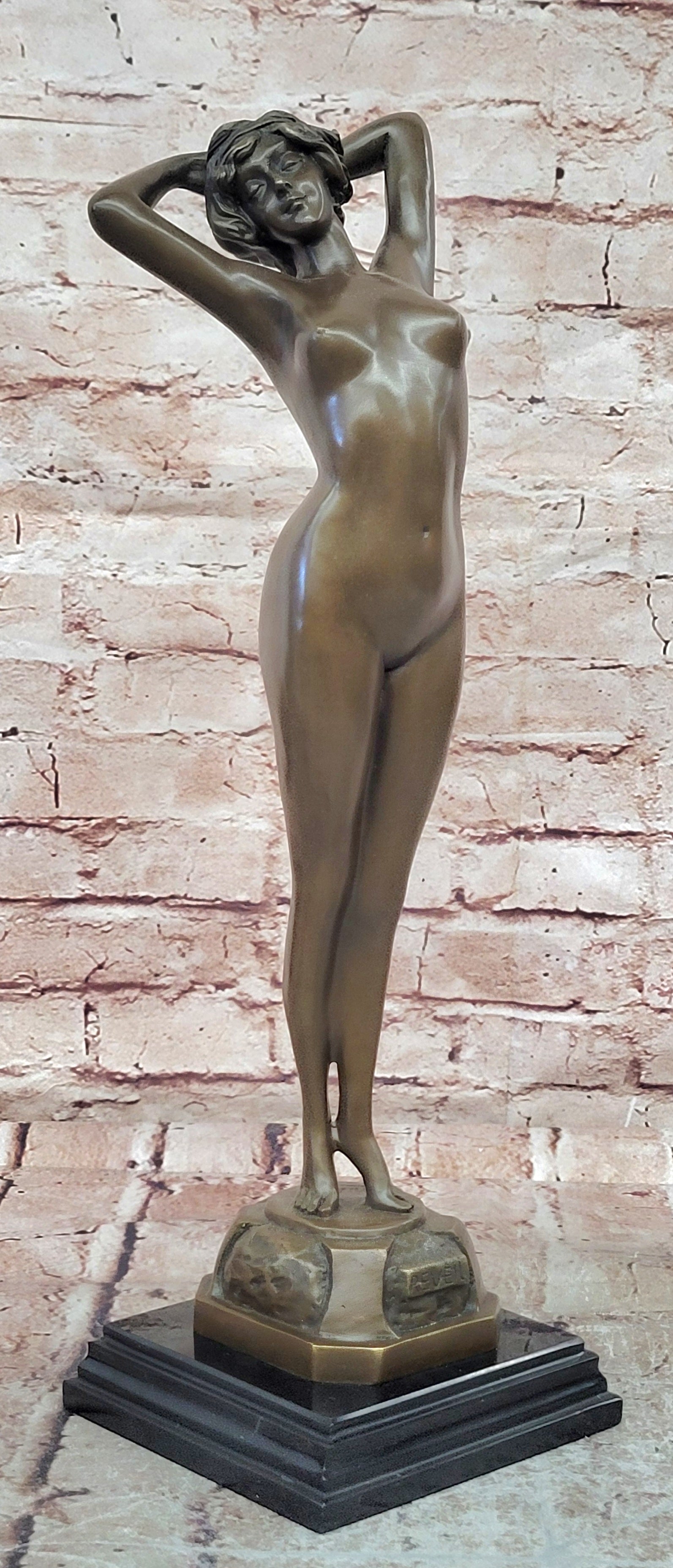 Hand Made Bronze Sculpture of an Awakening Female Nude 'Le Reveil' Signed Phillipe
