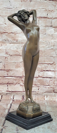 Hand Made Bronze Sculpture of an Awakening Female Nude 'Le Reveil' Signed Phillipe