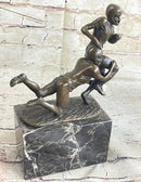 American Football NFL AFL Athlete Bronze Sculpture on Marble Base