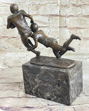 American Football NFL AFL Athlete Bronze Sculpture on Marble Base
