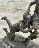 American Football NFL AFL Athlete Bronze Sculpture on Marble Base