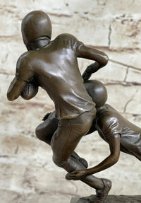 American Football NFL AFL Athlete Bronze Sculpture on Marble Base