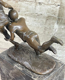 American Football NFL AFL Athlete Bronze Sculpture on Marble Base