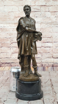 Bearded Man with Wreath – Bronze Sculpture by Zegut/Tusey