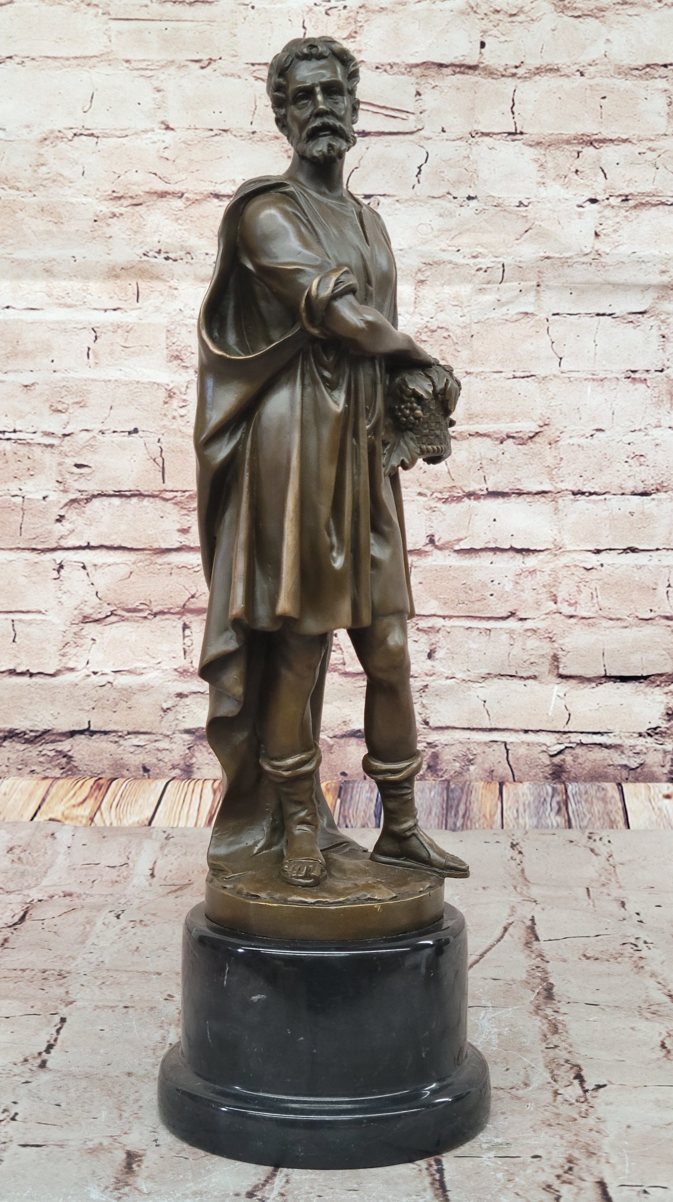 Bearded Man with Wreath – Bronze Sculpture by Zegut/Tusey