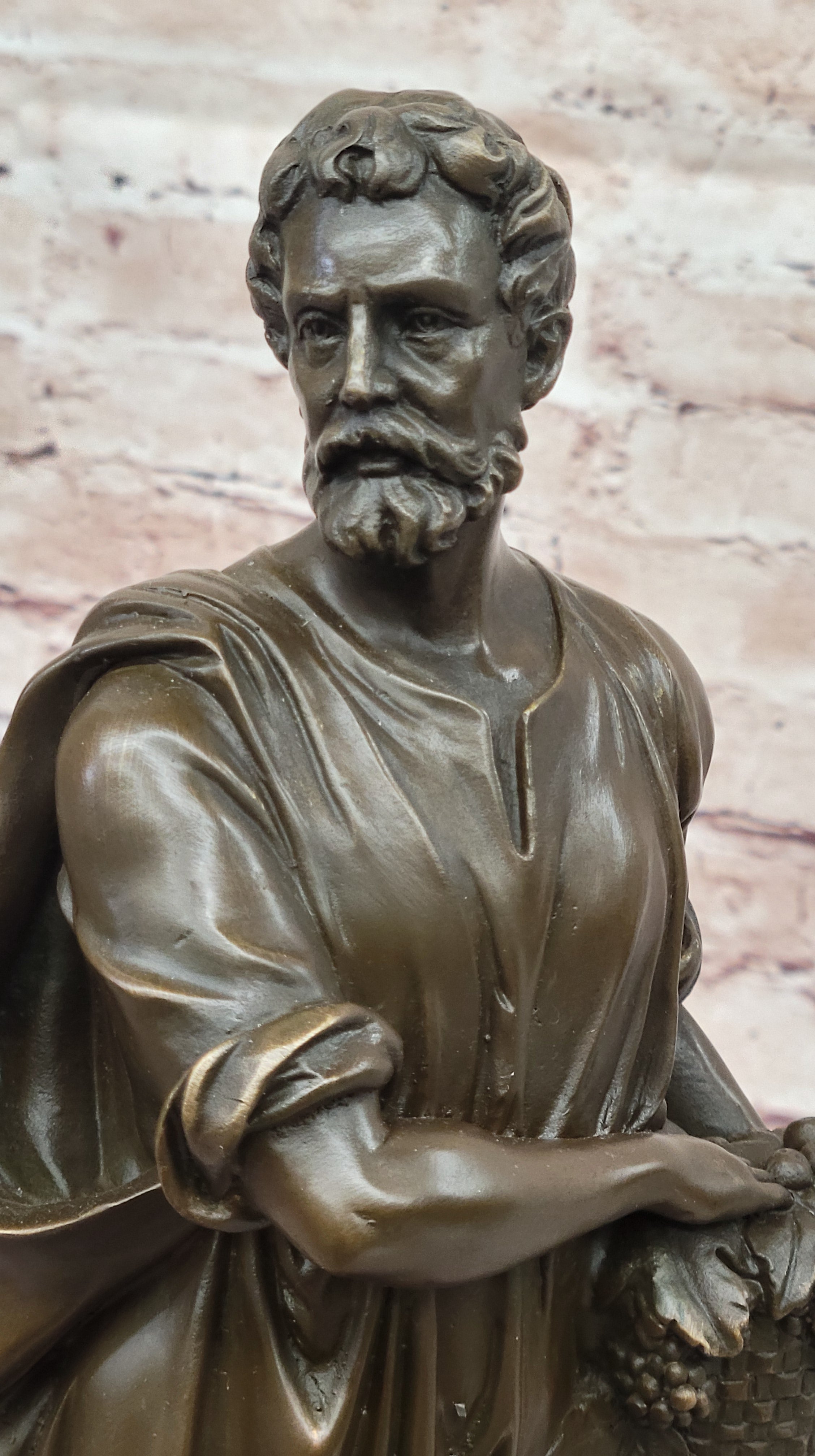 Bearded Man with Wreath – Bronze Sculpture by Zegut/Tusey