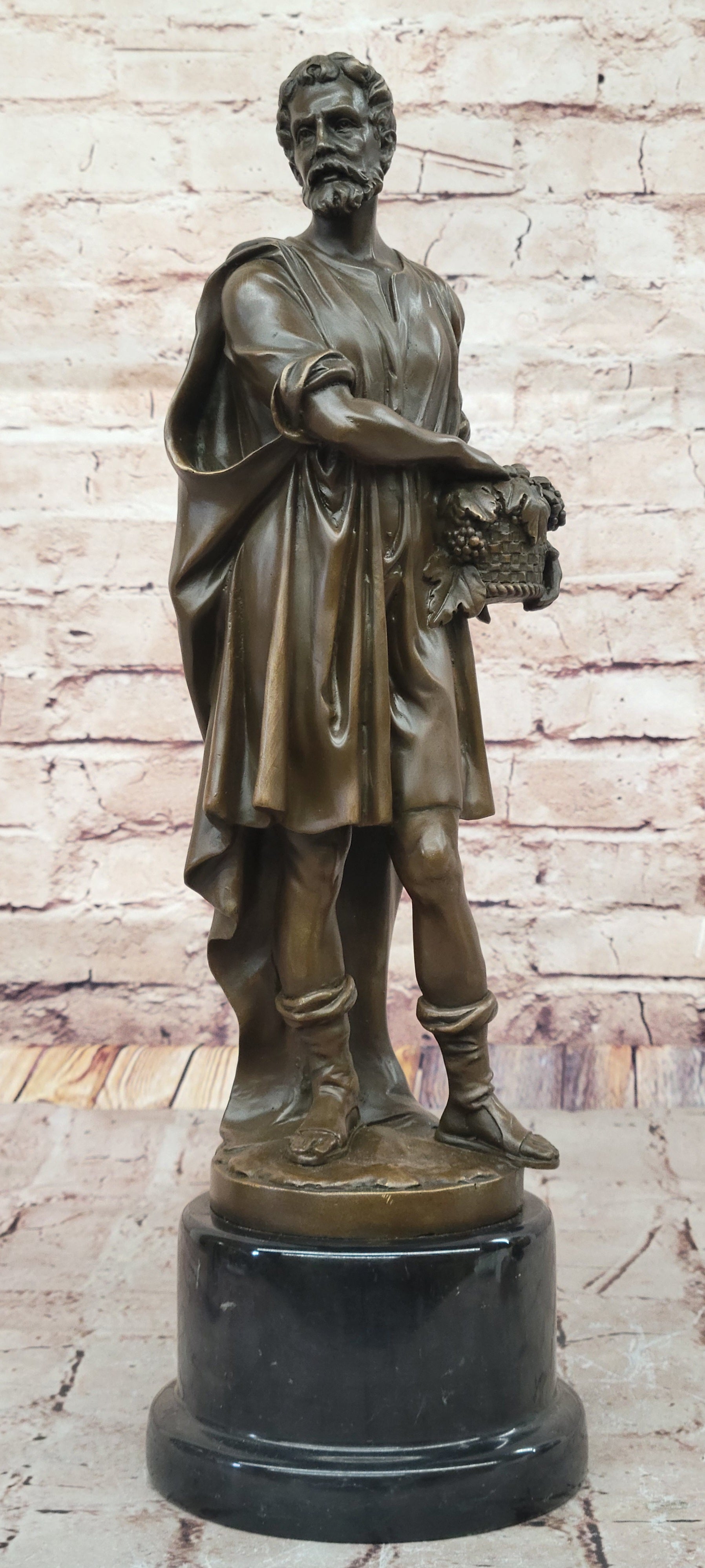 Bearded Man with Wreath – Bronze Sculpture by Zegut/Tusey